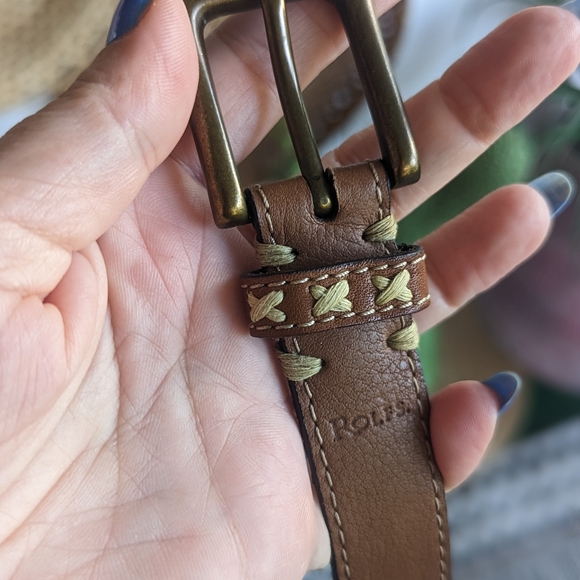 Vintage 90s Large Western Patchwork Belt Retro Rolfs Festival Vibes Hippie - Picture 15 of 16